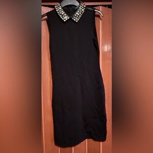 Ralph Lauren Black dress with rhinestone collar, size S